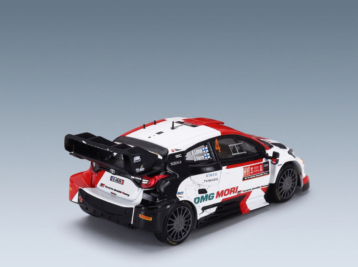 Toyota Yaris GR Rally1 Toyota Gazoo Racing WRT No. 3 Esapekka Lappi Janne Ferm Rally Ypres 2022 IXO Models 1:43 scale model - rear three-quarter view