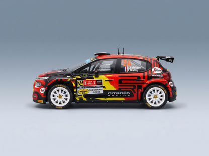 Citroën C3 Rally2 No. 24 S. Lefebvre A. Malfoy Rally Ypres 2022 IXO Models 1:43 scale model - side view