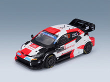 Toyota Yaris GR Hybrid Rally1 Team Toyota Gazoo Racing WRT No. 17 Sebastien Ogier Vincent Landais Winner Rally Monte Carlo 2023 IXO Models 1:43 scale model - front three-quarter view