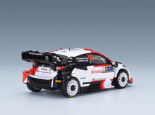 Toyota Yaris GR Hybrid Rally1 Team Toyota Gazoo Racing WRT No. 69 2nd Rally Central European Kalle Rovanpera Jonne Halttunen 2023 IXO Models 1:43 scale model - rear three-quarter view