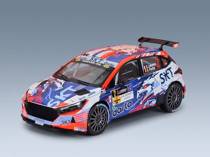 Hyundai i20 N Rally2 Team BMA No. 2 Stéphane Lefebvre Xavier Porter Winner Rally Ypres 2024 IXO Models 1:43 scale model - front three-quarter view
