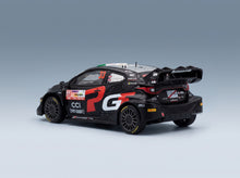 Toyota Yaris GR Rally1 Hybrid Team Toyota Gazoo Racing WRT No. 33 Elfyn Evans Scott Martin Winner Rally Japan 2024 IXO Models 1:43 scale model - rear three-quarter view