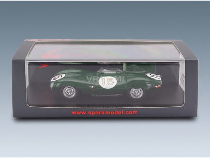 Jaguar D-Type 3.4L S6 Spider Team Jaguar Cars Ltd No. 15 Peter Whitehead Ken Wharton 24h Le Mans 1954 Spark Model 1:43 scale model - original packaging