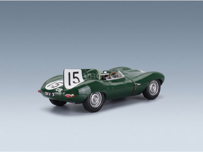 Jaguar D-Type 3.4L S6 Spider Team Jaguar Cars Ltd No. 15 Peter Whitehead Ken Wharton 24h Le Mans 1954 Spark Model 1:43 scale model - rear three-quarter view