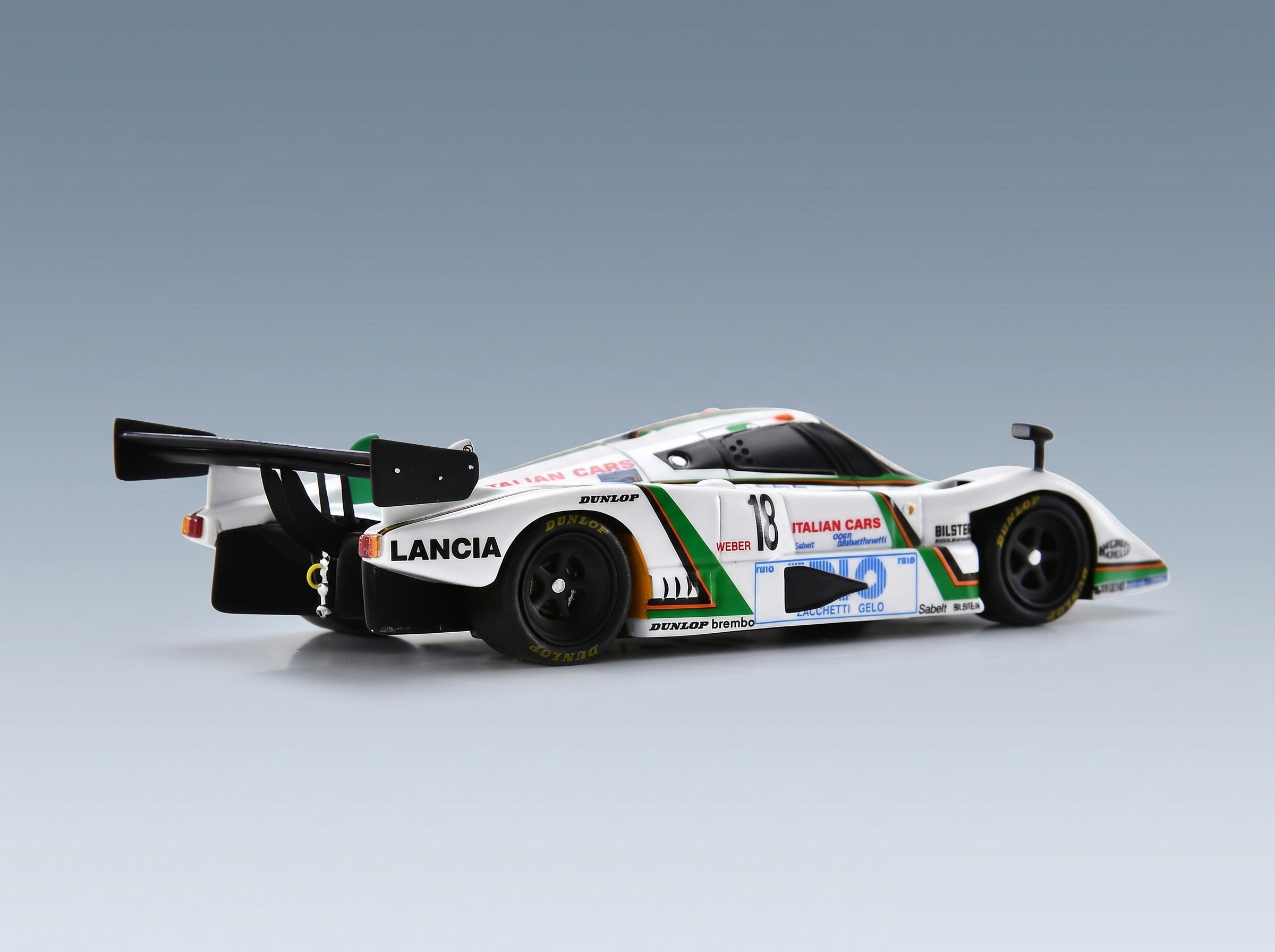 Lancia LC2 Konrad Motorsport No. 18 Konrad Frey 500km Kyalami 1987 Spark Model 1:43 scale model - rear three-quarter view
