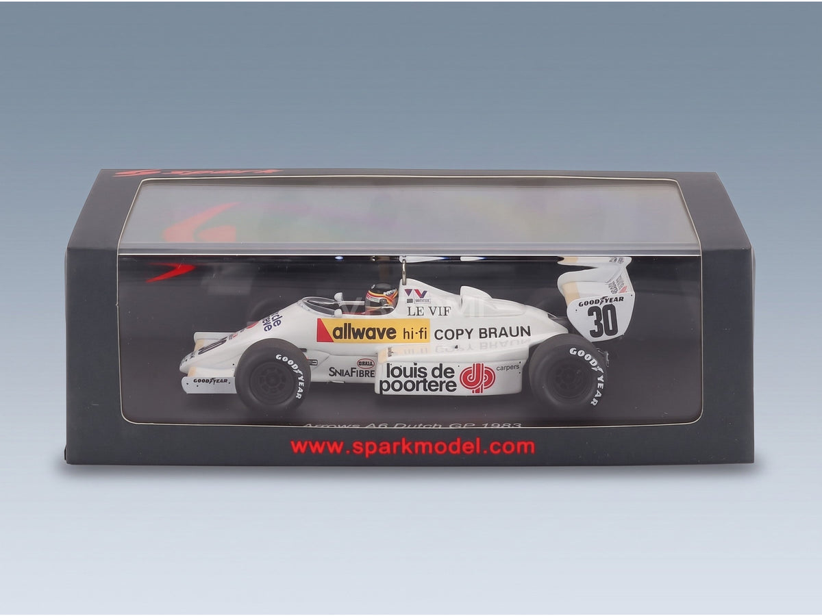 Arrows A6 Arrows Racing Team No. 30 Thierry Boutsen Dutch GP 1983 Spark Model 1:43 scale model - original packaging