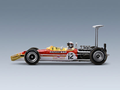 Lotus 49B Gold Leaf Team Lotus No. 12 Mario Andretti Winner USA GP 1968 Spark Model 1:43 scale model - side view