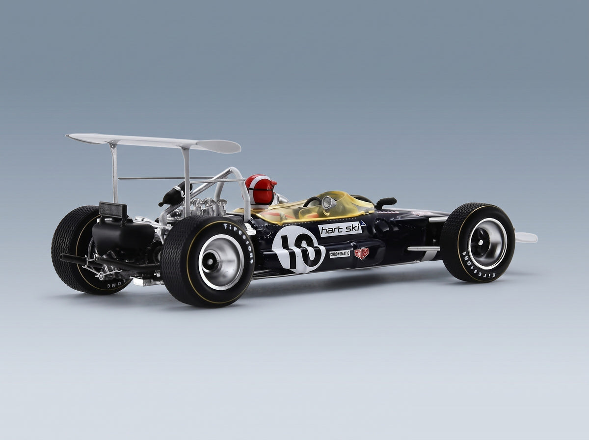 Lotus 49B Rob Walker Racing Team No. 10 Jo Siffert Spanish GP 1968 Spark Model 1:43 scale model - rear three-quarter view