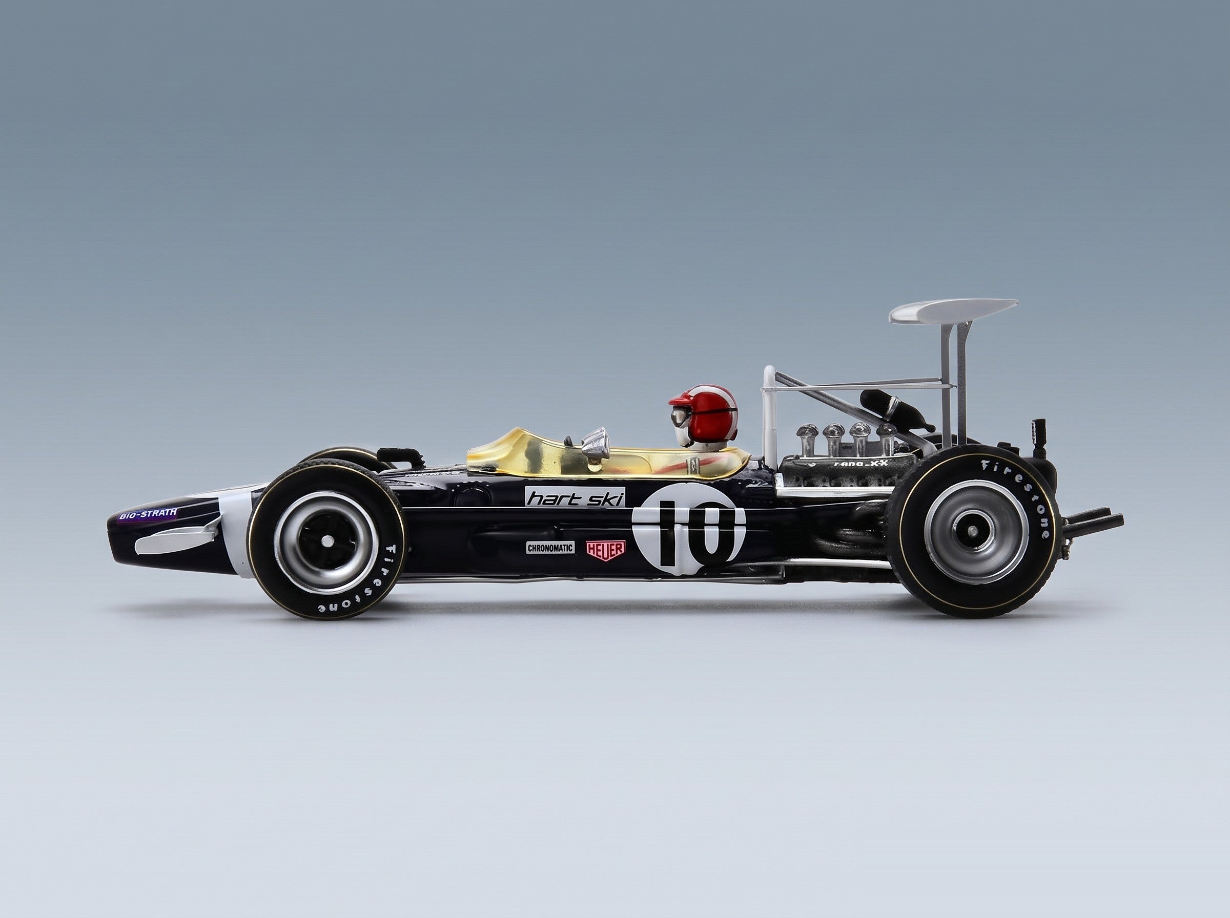 Lotus 49B Rob Walker Racing Team No. 10 Jo Siffert Spanish GP 1968 Spark Model 1:43 scale model - side view
