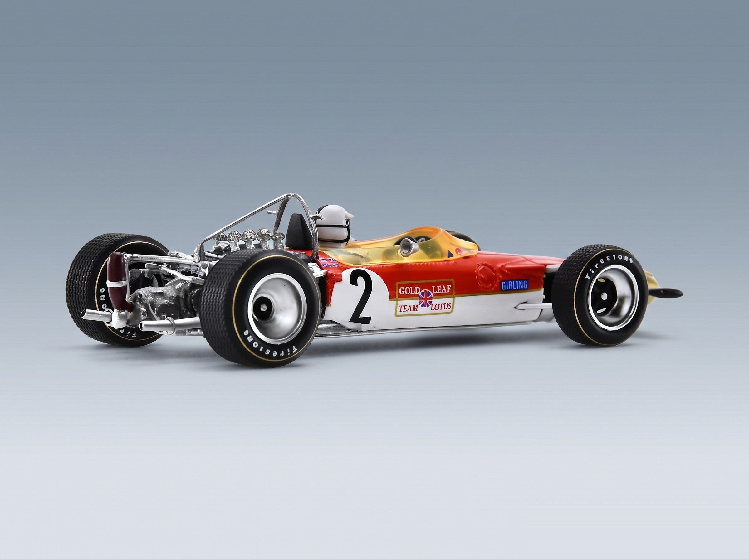 Lotus 49B Gold Leaf Team Lotus No. 2 Richard Attwood Monaco GP 1969 Spark Model 1:43 scale model - rear three-quarter view
