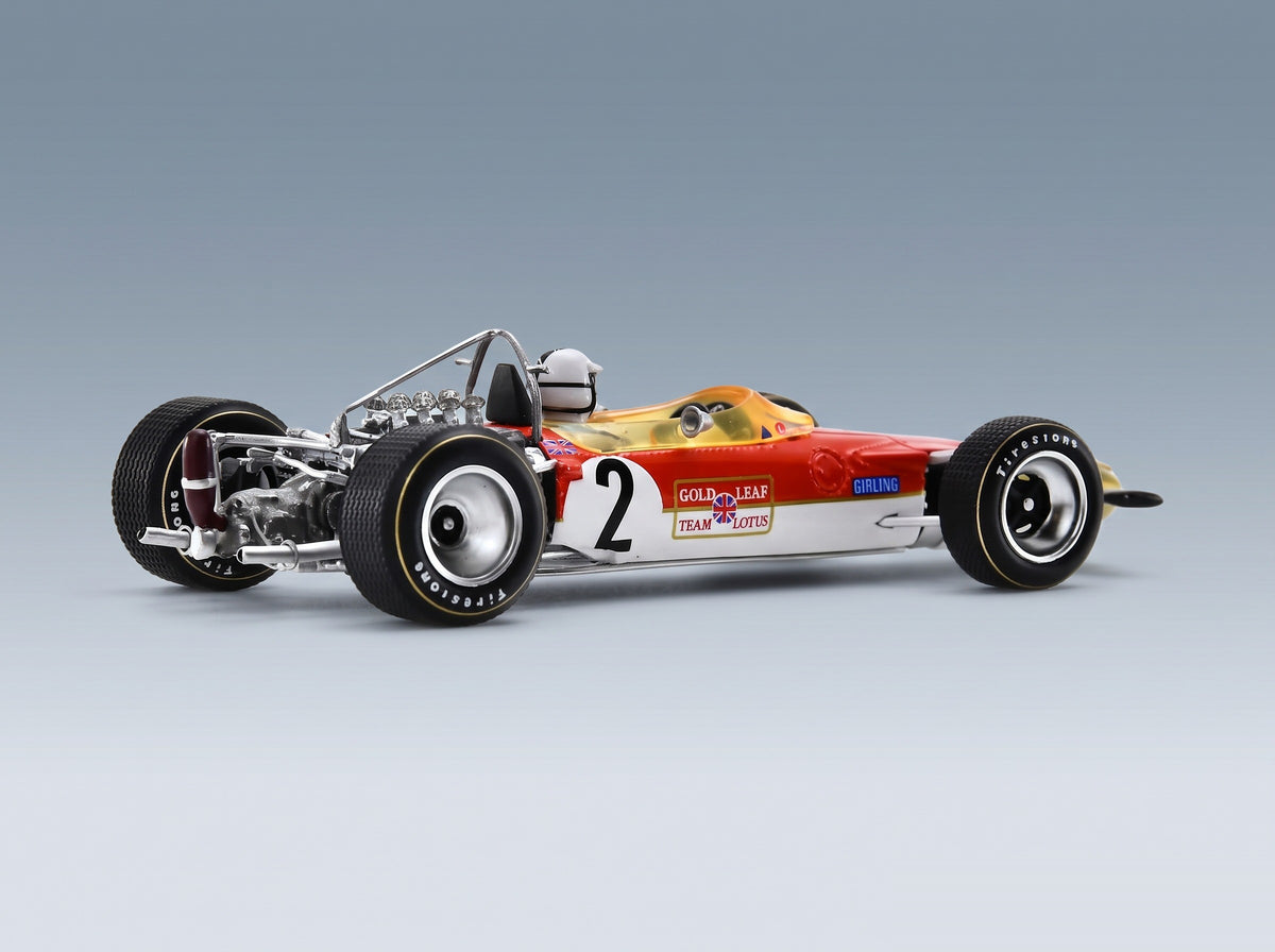 Lotus 49B Gold Leaf Team Lotus No. 2 Richard Attwood Monaco GP 1969 Spark Model 1:43 scale model - rear three-quarter view