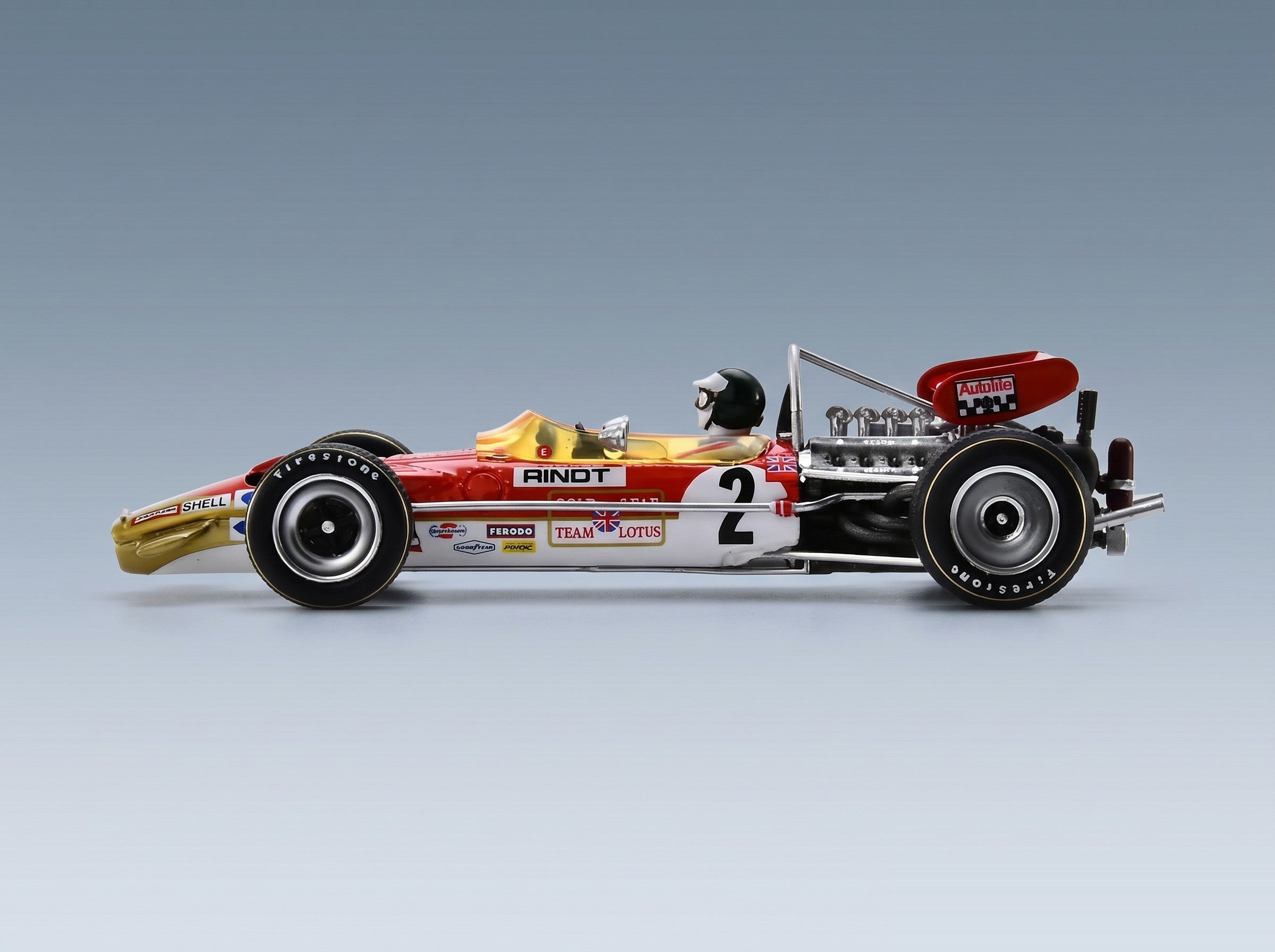 Lotus 49B Gold Leaf Team Lotus No. 2 Jochen Rindt Winner USA GP 1969 Spark Model 1:43 scale model - side view