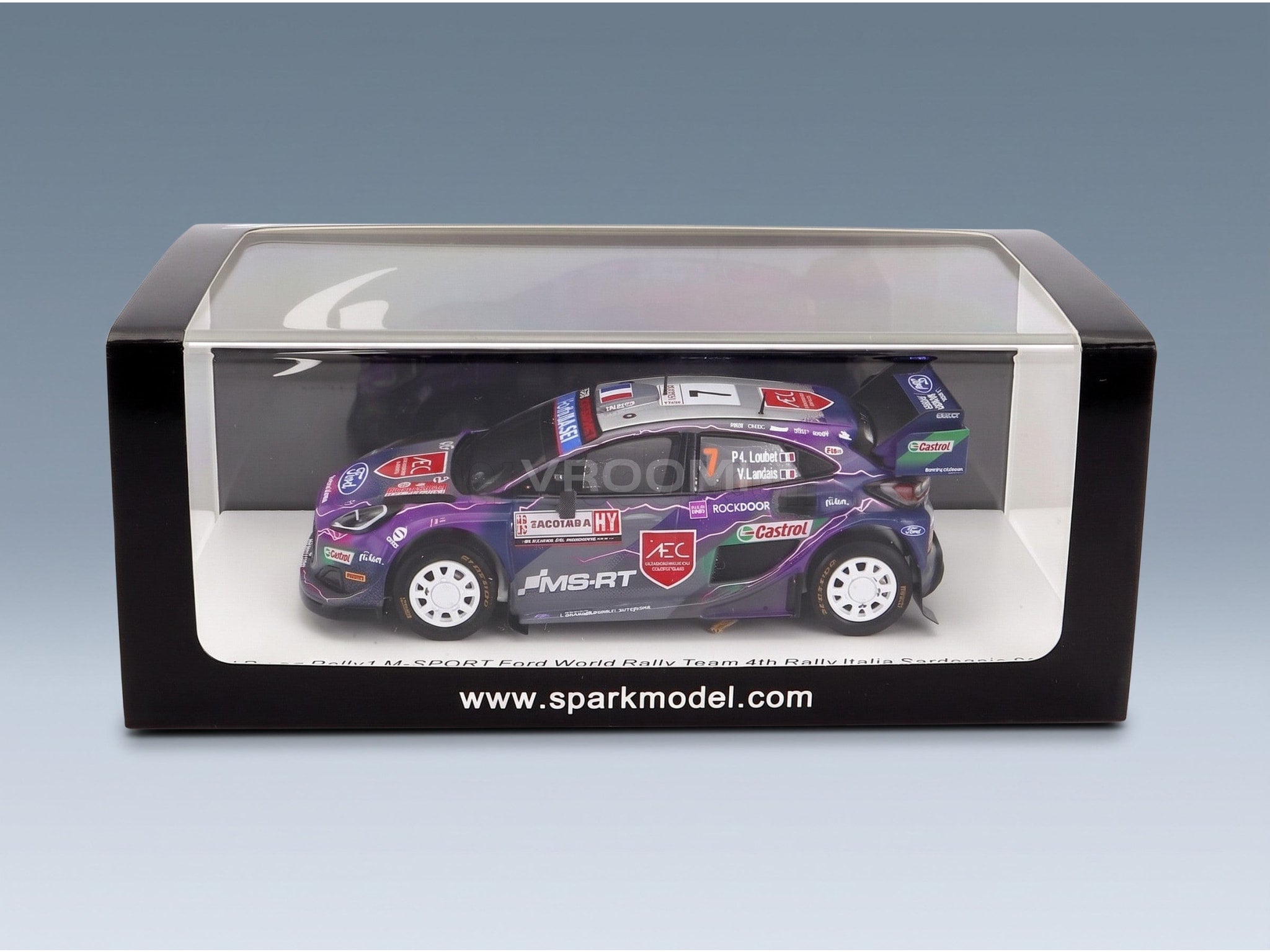 Ford Puma Rally1 Team Ford World Rally M-Sport No. 7 P.-L. Loubet Vincent Landais 4th Rally Sardinia Italy 2022 Spark Model 1:43 scale model - original packaging