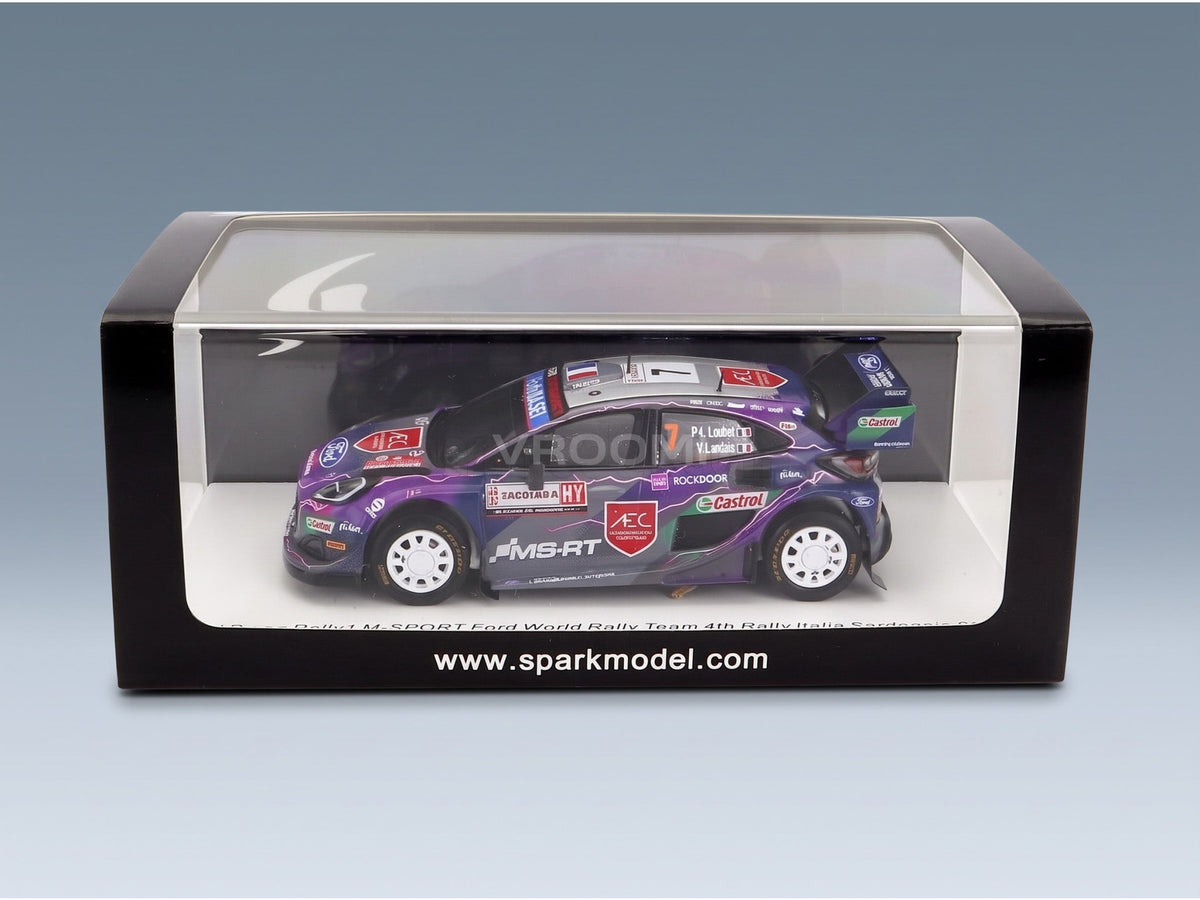 Ford Puma Rally1 Team Ford World Rally M-Sport No. 7 P.-L. Loubet Vincent Landais 4th Rally Sardinia Italy 2022 Spark Model 1:43 scale model - original packaging