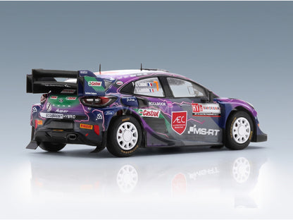Ford Puma Rally1 Team Ford World Rally M-Sport No. 7 P.-L. Loubet Vincent Landais 4th Rally Sardinia Italy 2022 Spark Model 1:43 scale model - rear three-quarter view