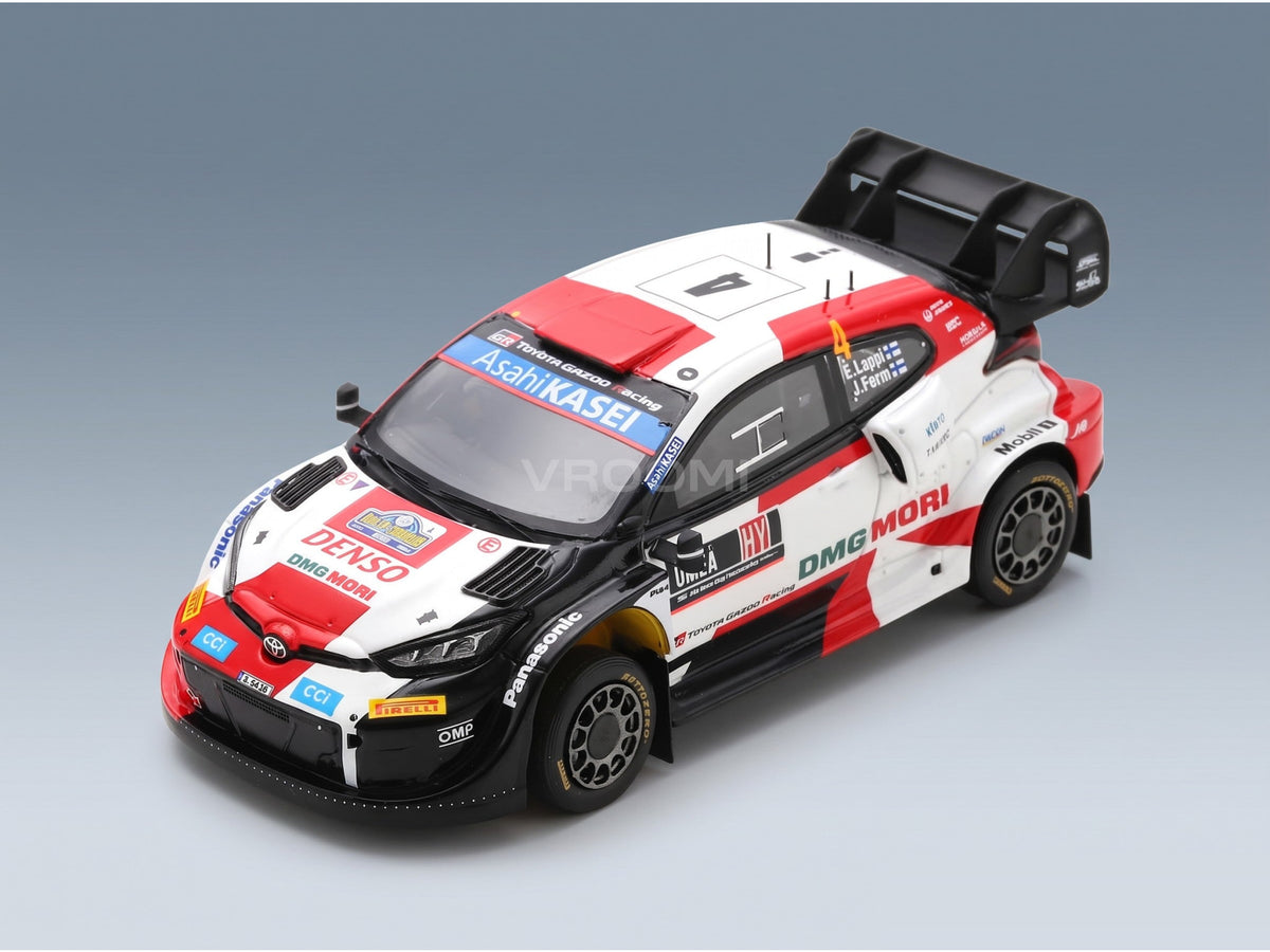 Toyota Yaris GR Rally1 Team Toyota Gazoo Racing WRT No. 4 Lappi Ferm 3rd Rally Sweden 2022 Spark Model 1:43 scale model - front three-quarter view