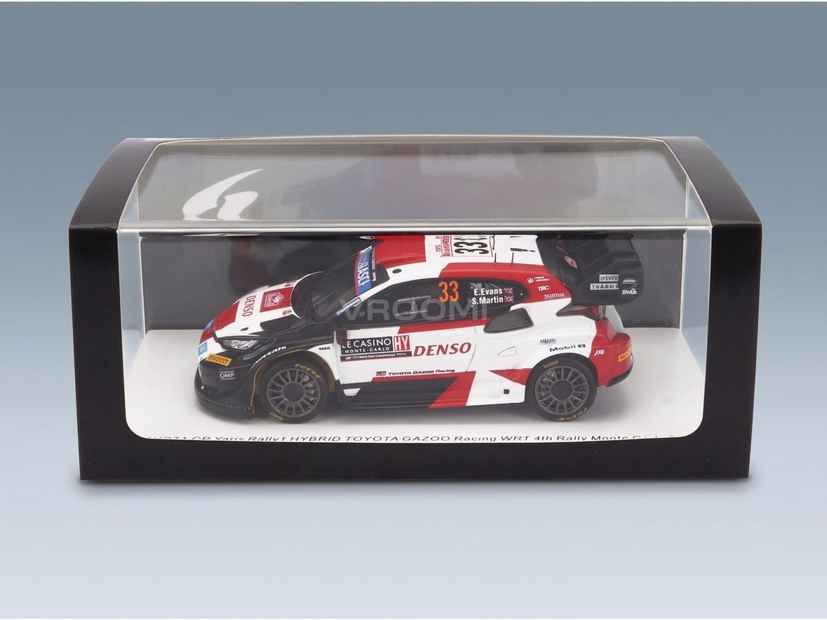 Toyota Yaris GR Hybrid Rally1 Team Toyota Gazoo Racing WRT No. 33 Evans Martin 4th Rally Monte Carlo 2023 Spark Model 1:43 scale model - original packaging