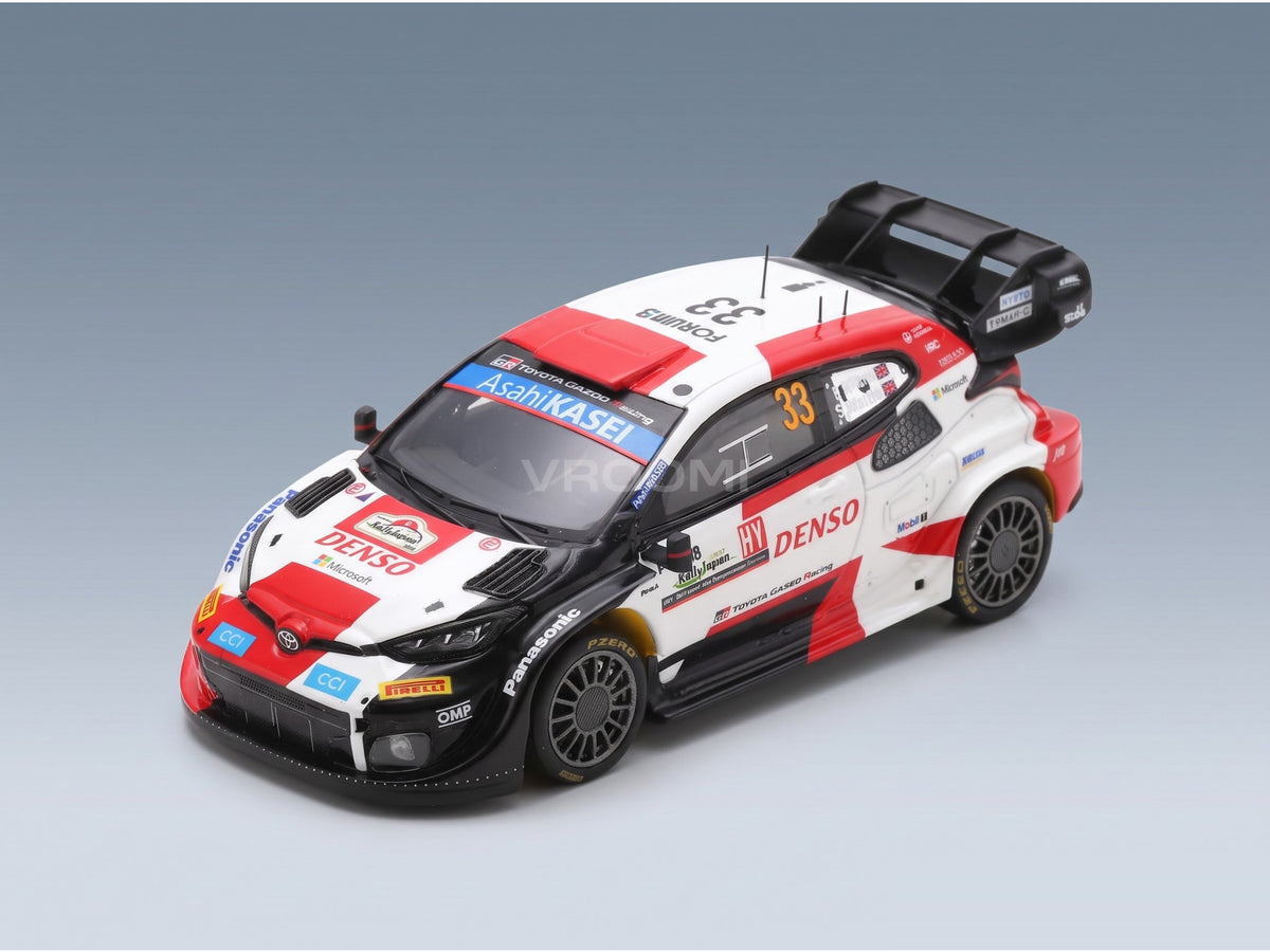 Toyota Yaris GR Hybrid Rally1 Team Toyota Gazoo Racing WRT No. 33 Elfyn Evans Scott Martin Winner Rally Japan 2023 Spark Model 1:43 scale model - front three-quarter view