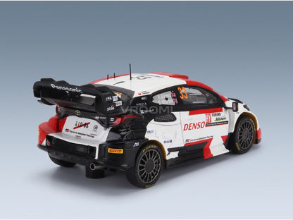 Toyota Yaris GR Hybrid Rally1 Team Toyota Gazoo Racing WRT No. 33 Elfyn Evans Scott Martin Winner Rally Japan 2023 Spark Model 1:43 scale model - rear three-quarter view