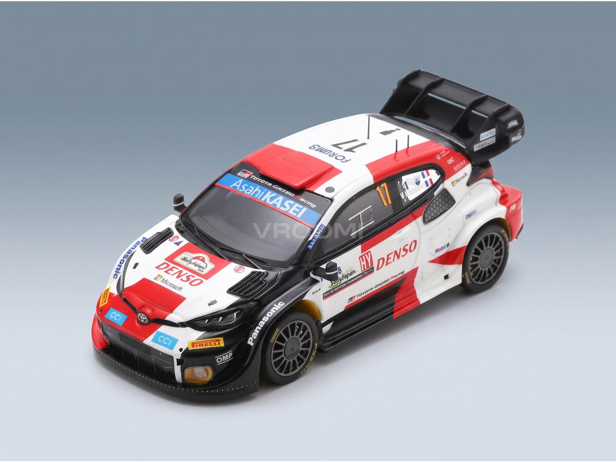 Toyota Yaris GR Hybrid Rally1 Team Toyota Gazoo Racing WRT No. 17 Ogier Landais 2nd Rally Japan 2023 Spark Model 1:43 scale model - front three-quarter view