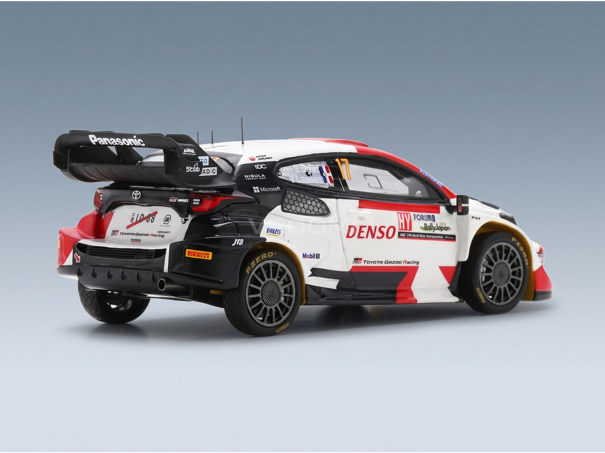 Toyota Yaris GR Hybrid Rally1 Team Toyota Gazoo Racing WRT No. 17 Ogier Landais 2nd Rally Japan 2023 Spark Model 1:43 scale model - rear three-quarter view