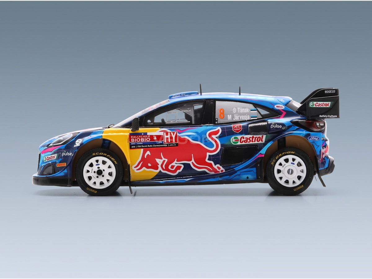 Ford Puma Rally1 M-Sport Ford World Rally Team No. 8 Ott Tänak Martin Järveoja Winner Rally Chile 2023 Spark Model 1:43 scale model - side view