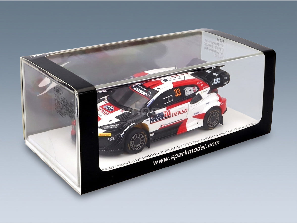 Toyota Yaris GR Hybrid Rally1 Team Toyota Gazoo Racing WRT No. 33 Elfyn Evans Scott Martin Winner Rally Finland 2023 Spark Model 1:43 scale model - original packaging