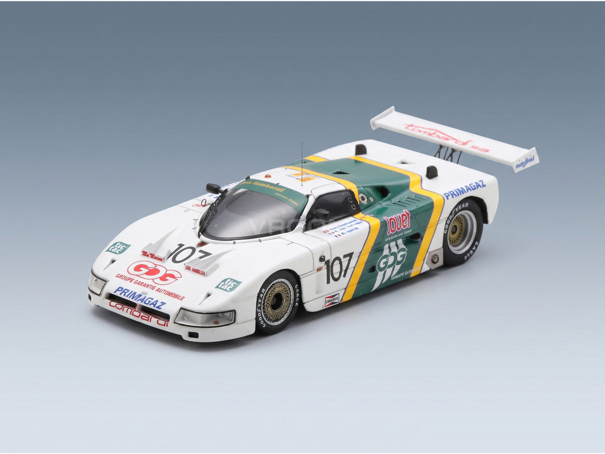 Spice SE87C Team P.A. Lombardi No. 107 Pierre Alain Lombardi Denis Morin Ferdinand De Lesseps 24h Le Mans 1990 Spark Model 1:43 scale model - front three-quarter view