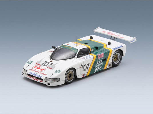 Spice SE87C Team P.A. Lombardi No. 107 Pierre Alain Lombardi Denis Morin Ferdinand De Lesseps 24h Le Mans 1990 Spark Model 1:43 scale model - front three-quarter view