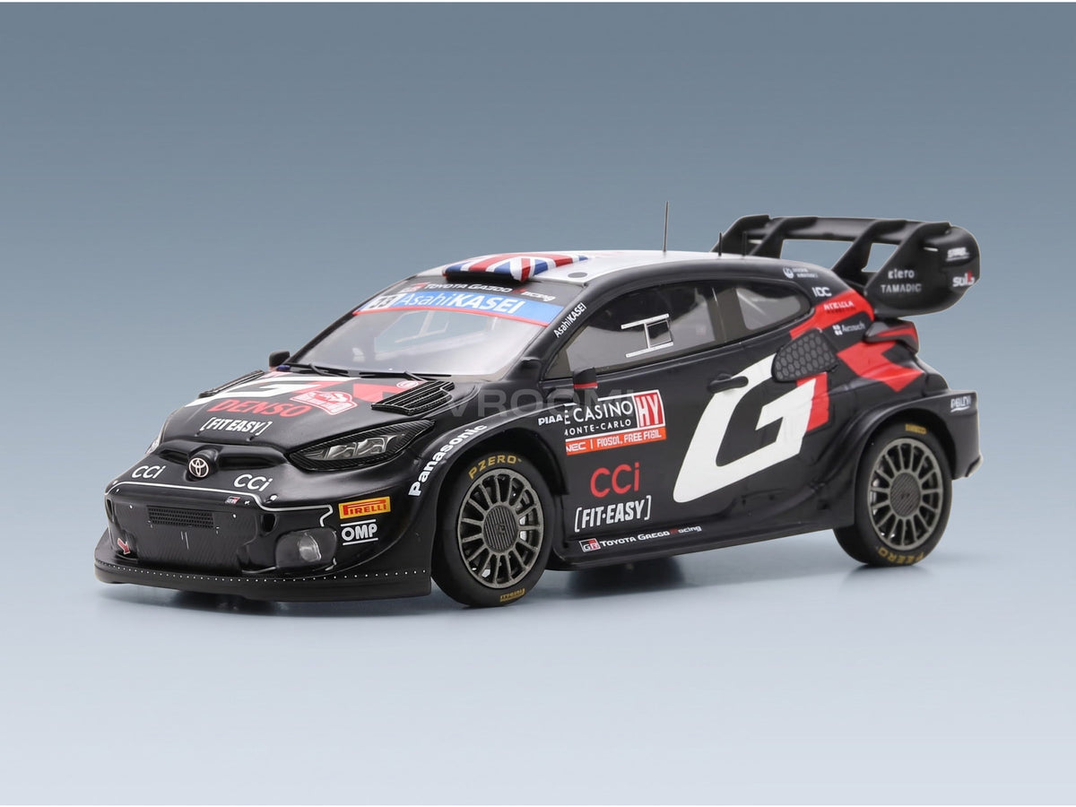 Toyota Yaris GR Rally1 Hybrid Team Toyota Gazoo Racing WRT No. 33 Elfyn Evans Martin Scott 3rd Rally Monte Carlo 2024 Spark Model 1:43 scale model - front three-quarter view