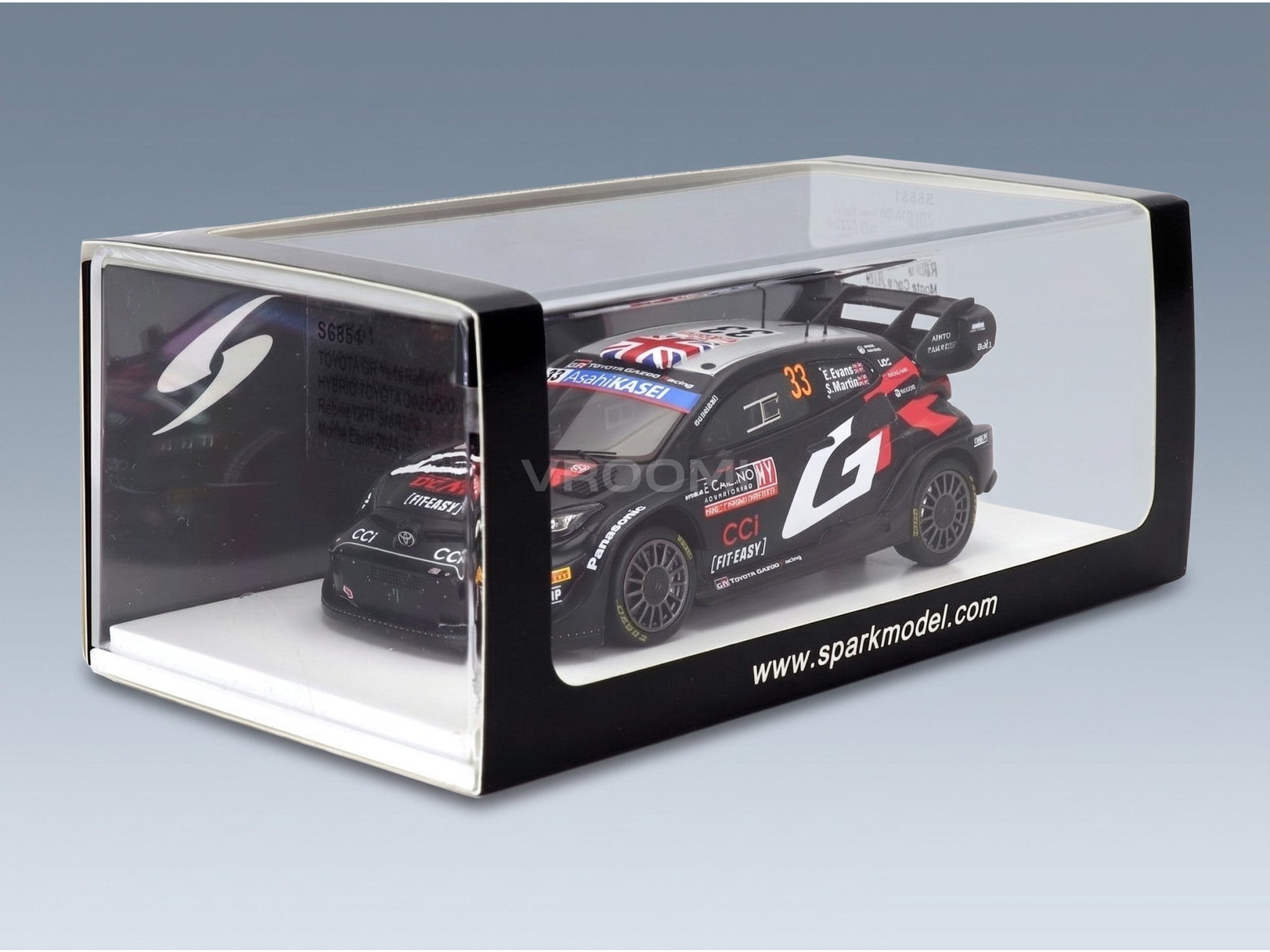 Toyota Yaris GR Rally1 Hybrid Team Toyota Gazoo Racing WRT No. 33 Elfyn Evans Martin Scott 3rd Rally Monte Carlo 2024 Spark Model 1:43 scale model - original packaging