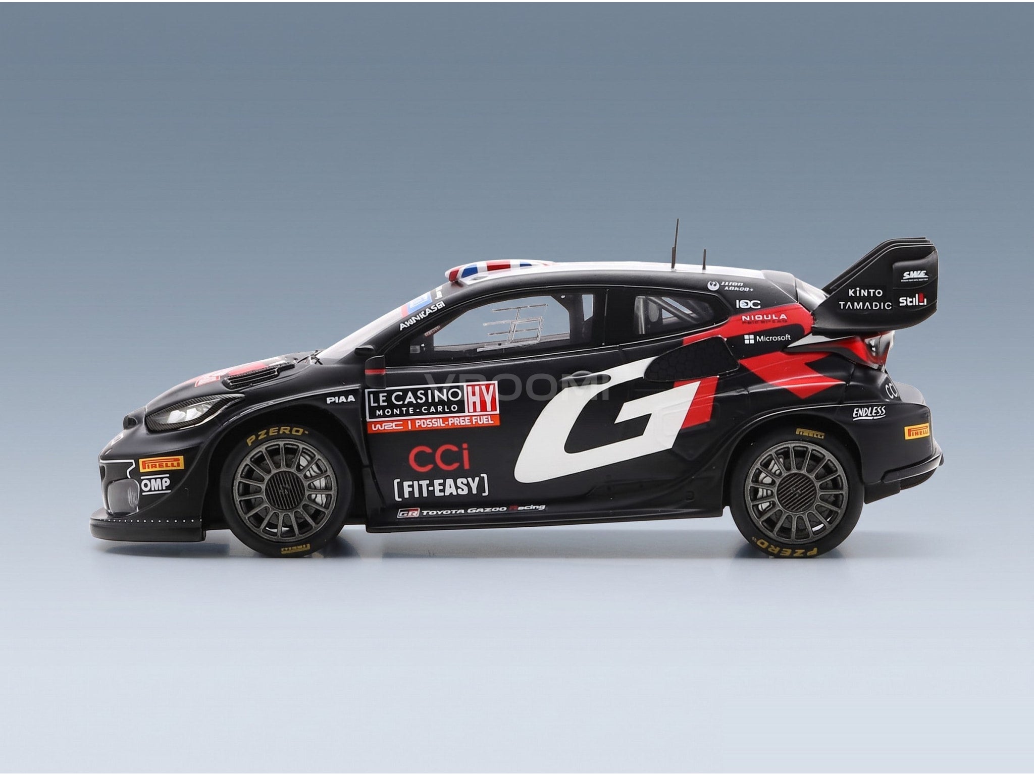 Toyota Yaris GR Rally1 Hybrid Team Toyota Gazoo Racing WRT No. 33 Elfyn Evans Martin Scott 3rd Rally Monte Carlo 2024 Spark Model 1:43 scale model - side view
