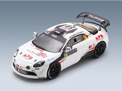 Alpine A110 RGT Team Chazel Technologies Course No. 59 Eric Royere Alexis Grenier 2nd RGT Rally Monte Carlo 2024 Spark Model 1:43 scale model - rear three-quarter view