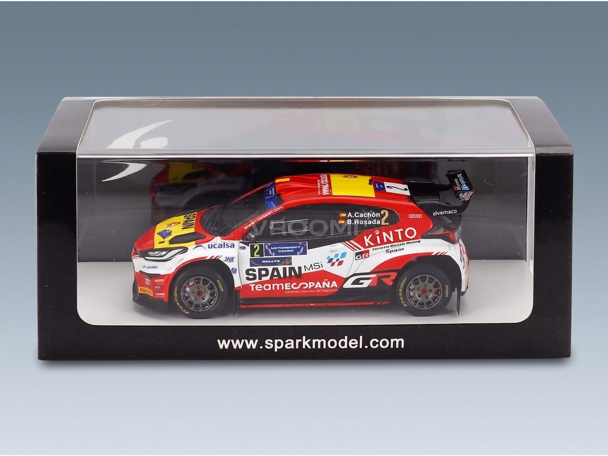 Toyota Yaris GR Rally2 Team Teo Martin Motorsport No. 2 Alejandro Cachon Borja Rozada Winner Rally FIA Motorsport Games Valencia 2024 Spark Model 1:43 scale model - original packaging