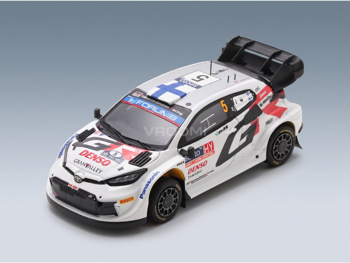 Toyota Yaris GR Rally1 Hybrid Team Toyota Gazoo Racing WRT No. 5 Sami Pajari Enni Malkonen 4th Rally Finland 2024 Spark Model 1:43 scale model - front three-quarter view