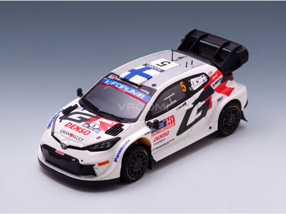 Toyota Yaris GR Rally1 Hybrid Team Toyota Gazoo Racing WRT No. 5 Sami Pajari Enni Malkonen 4th Rally Finland 2024 Spark Model 1:43 scale model - front three-quarter view