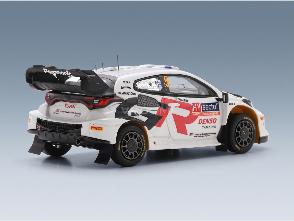 Toyota Yaris GR Rally1 Hybrid Team Toyota Gazoo Racing WRT No. 5 Sami Pajari Enni Malkonen 4th Rally Finland 2024 Spark Model 1:43 scale model - rear three-quarter view