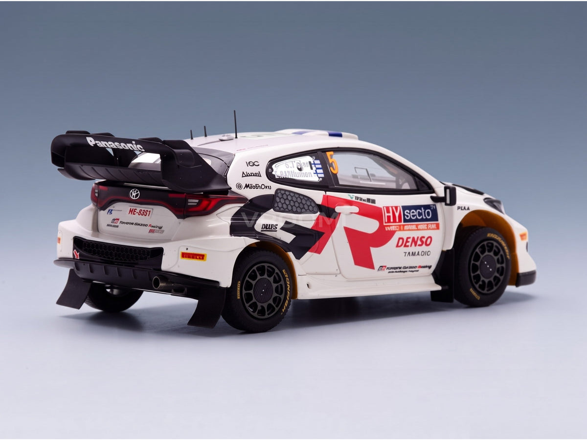 Toyota Yaris GR Rally1 Hybrid Team Toyota Gazoo Racing WRT No. 5 Sami Pajari Enni Malkonen 4th Rally Finland 2024 Spark Model 1:43 scale model - rear three-quarter view