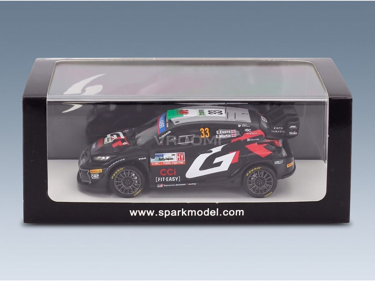 Toyota Yaris GR Rally1 Hybrid Team Toyota Gazoo Racing WRT No. 33 Elfyn Evans Scott Martin Winner Rally Japan 2024 Spark Model 1:43 scale model - original packaging