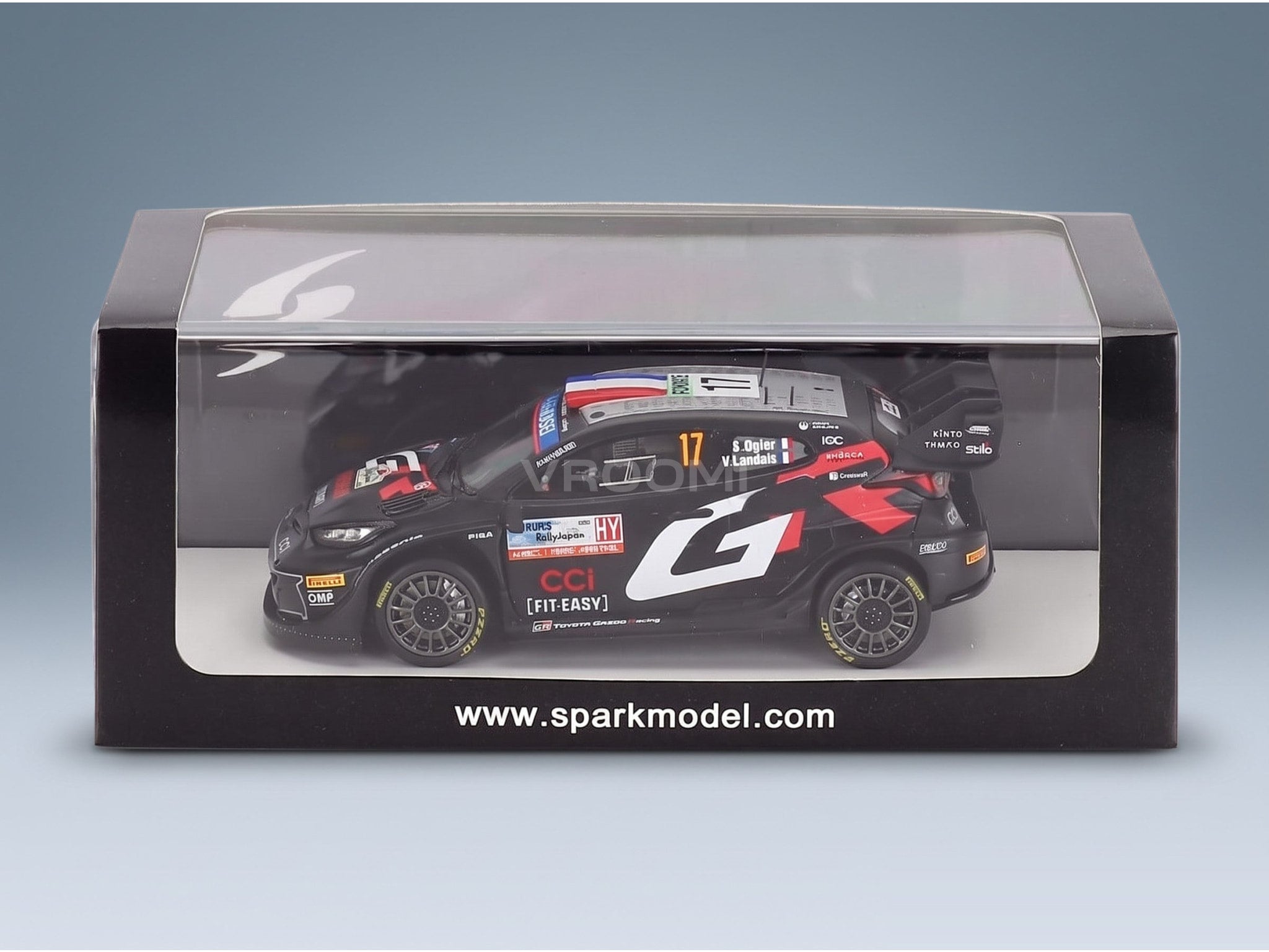 Toyota Yaris GR Rally1 Hybrid Team Toyota Gazoo Racing WRT No. 17 Sébastien Ogier Vincent Landais 2nd Rally Japan 2024 Spark Model 1:43 scale model - original packaging