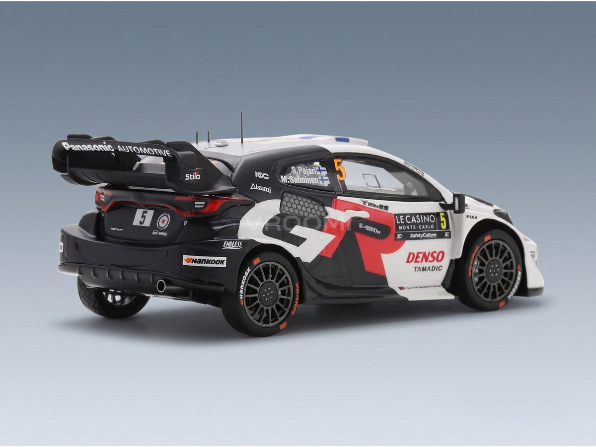 Toyota Yaris GR Hybrid Rally1 Toyota Gazoo Racing WRT No. 5 Sami Pajari Marko Salminen Rally Monte Carlo 2025 Spark Model 1:43 scale model - rear three-quarter view