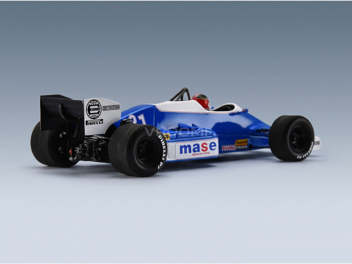 Osella FA1F No. 21 Piercarlo Ghinzani Brazilian GP 1986 Spark Model 1:43 scale model - rear three-quarter view