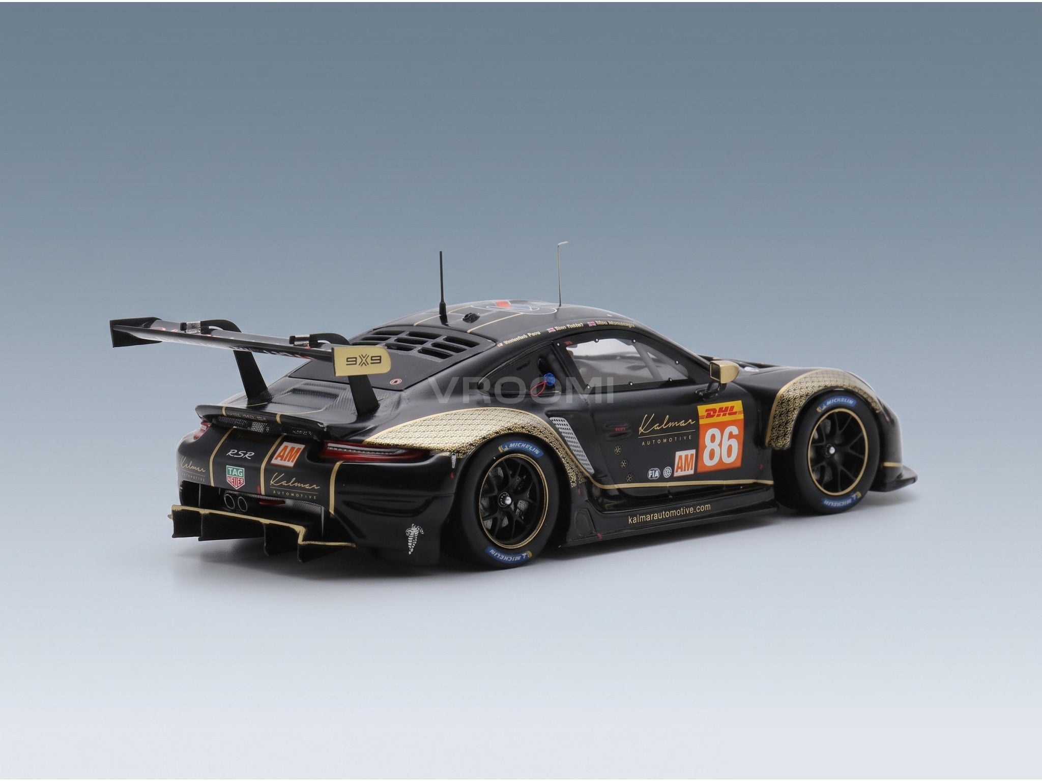 Porsche 911 992 RSR-19 GR Racing No. 86 Wainwright Pera Barker 8h Bahrain 2023 Spark Model 1:43 scale model - rear three-quarter view
