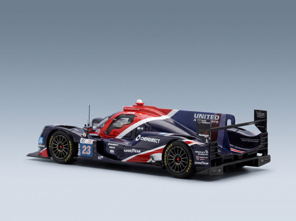 Oreca 07 Gibson United Autosports No. 23 Blomqvist Jarvis Pierson 24h Le Mans 2023 Spark Model 1:43 - rear three-quarter view