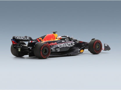 Red Bull RB19 Oracle Red Bull Racing No. 1 Max Verstappen Winner Spain GP 2023 World Champion Spark Model 1:43 scale model - rear three-quarter view