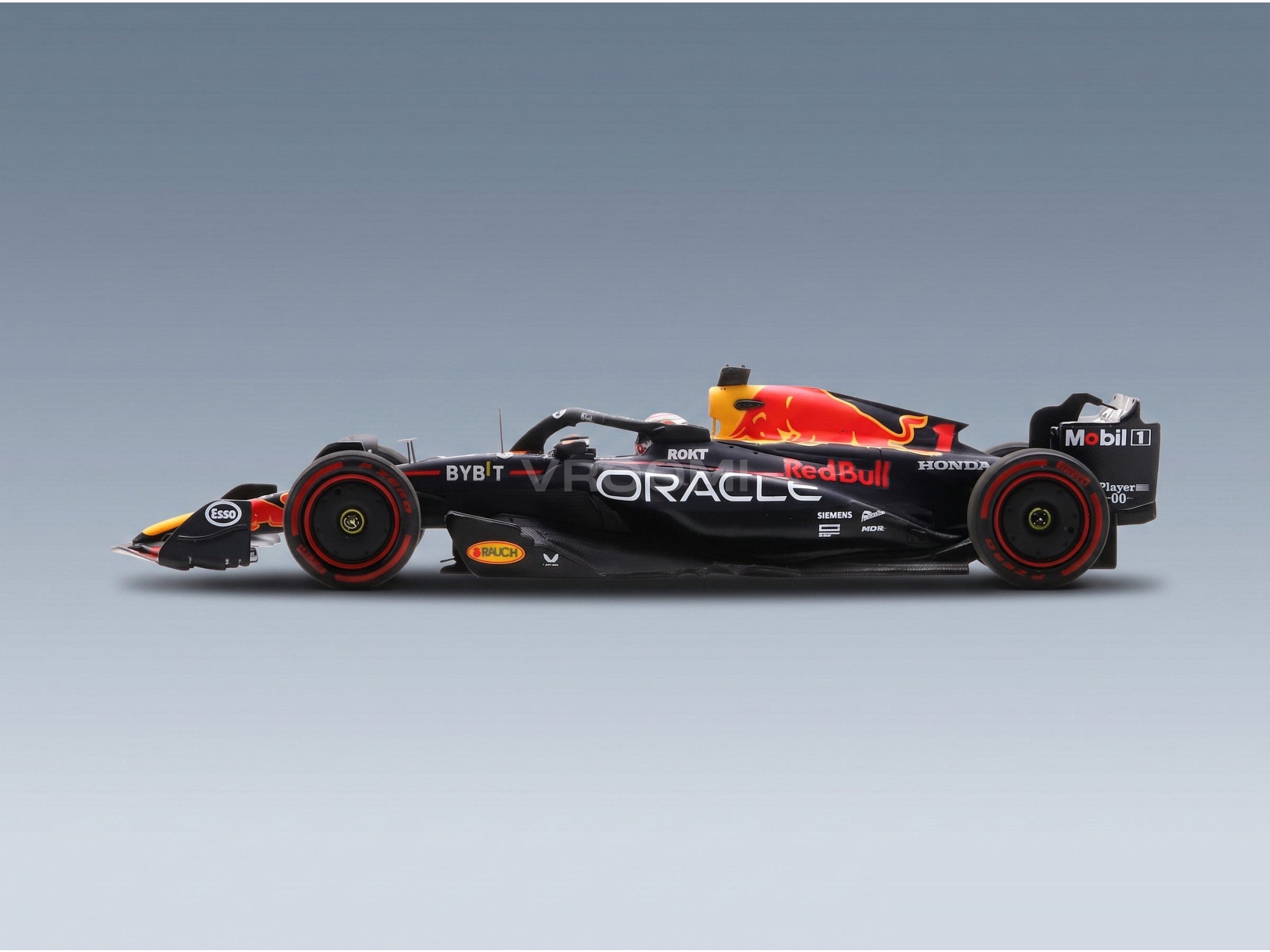 Red Bull RB19 Oracle Red Bull Racing No. 1 Max Verstappen Winner Spain GP 2023 World Champion Spark Model 1:43 scale model - side view