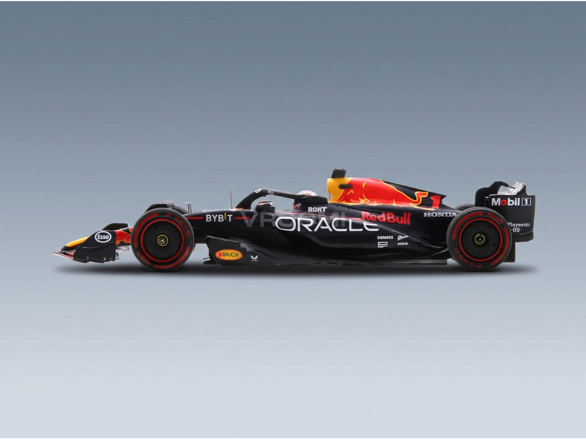 Red Bull RB19 Oracle Red Bull Racing No. 1 Max Verstappen Winner Spain GP 2023 World Champion Spark Model 1:43 scale model - side view