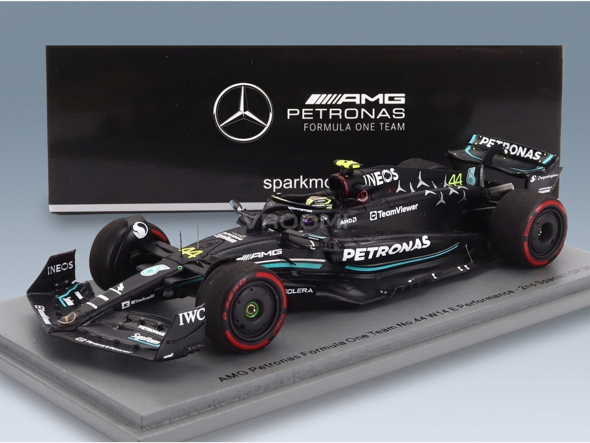 Mercedes F1 W14 Team Mercedes-AMG Petronas Formula One No. 44 2nd Spain GP Lewis Hamilton 2023 Spark Model 1:43 scale model - original packaging