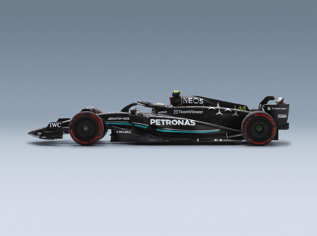 MERCEDES GP | F1 W14 TEAM MERCEDES-AMG PETRONAS FORMULA ONE N 44 2nd SPAIN GP 2023 LEWIS HAMILTON - side view