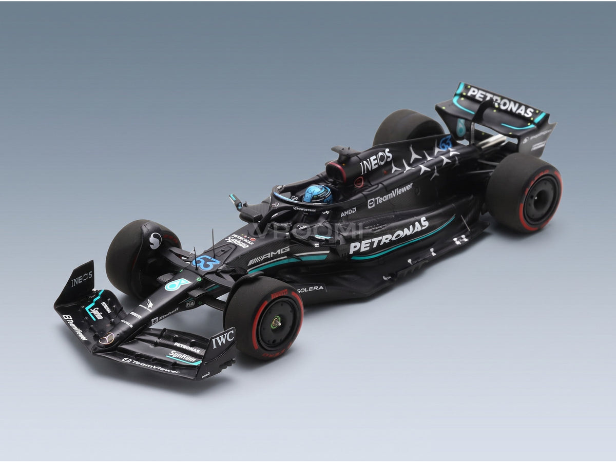 Mercedes F1 W14 Team Mercedes-AMG Petronas Formula One No. 63 3rd Spain GP George Russell 2023 Spark Model 1:43 scale model - front three-quarter view